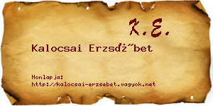 Kalocsai Erzsébet névjegykártya